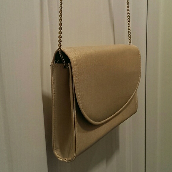 Peachy Gold Shiny Evening/Prom Chain Purse NEW - Picture 3 of 7